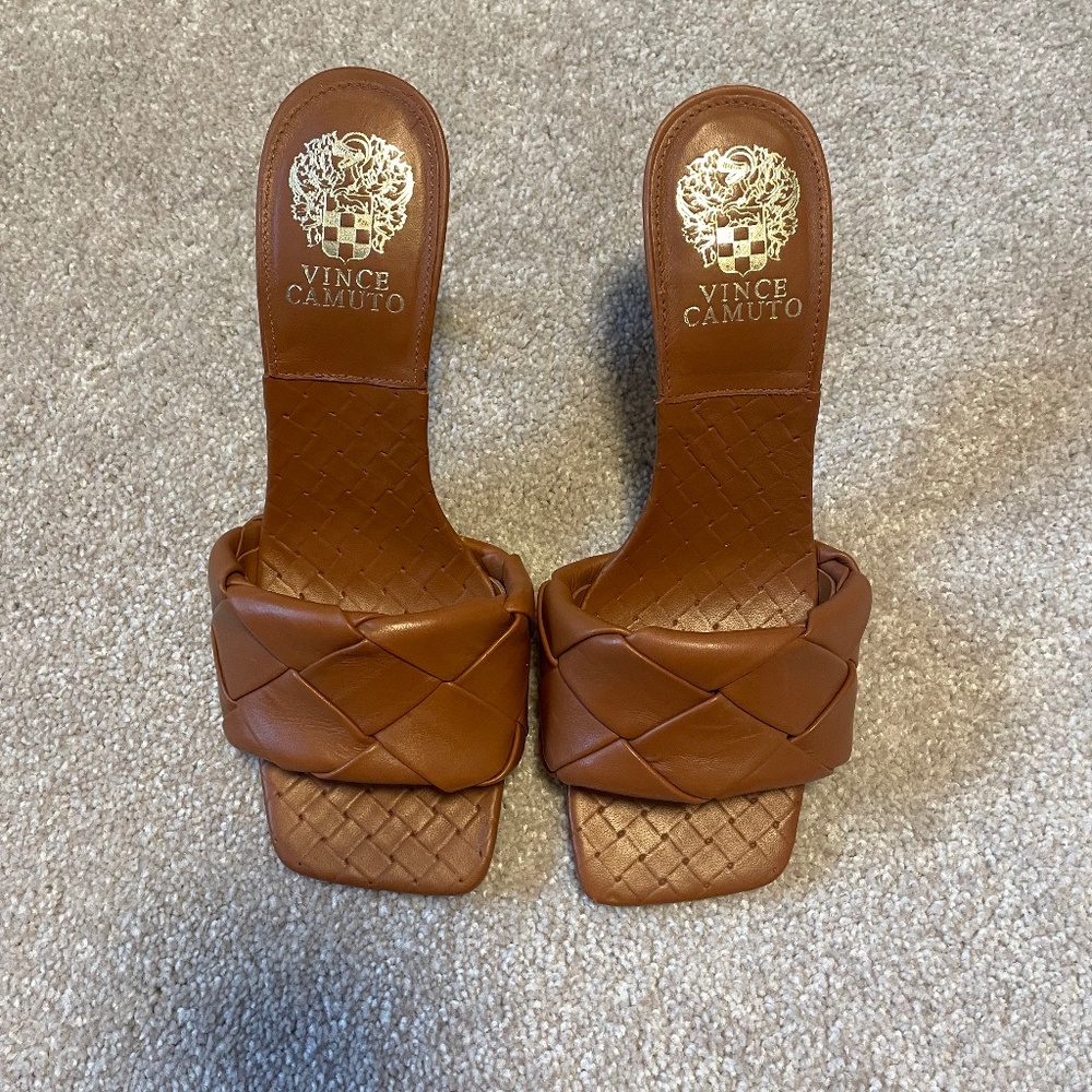Vince Camuto Brelanie Braided Strap Sandal in Camel